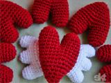 Red hearts with wings